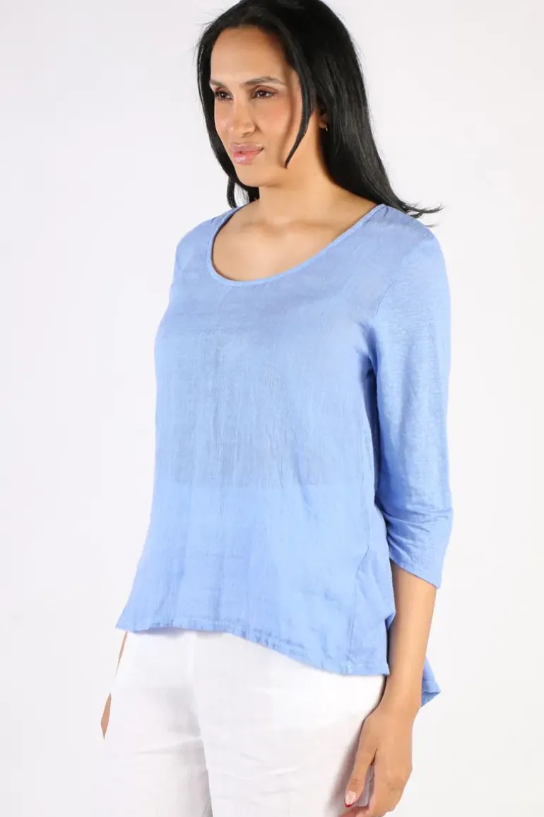 Blueberry Round Neck Top In Cornflower
