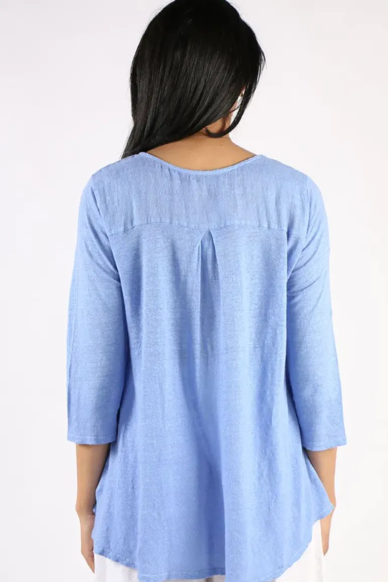 Blueberry Round Neck Top In Cornflower