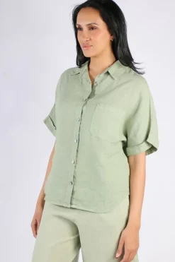 Blueberry Short Sleeve Shirt In Sage