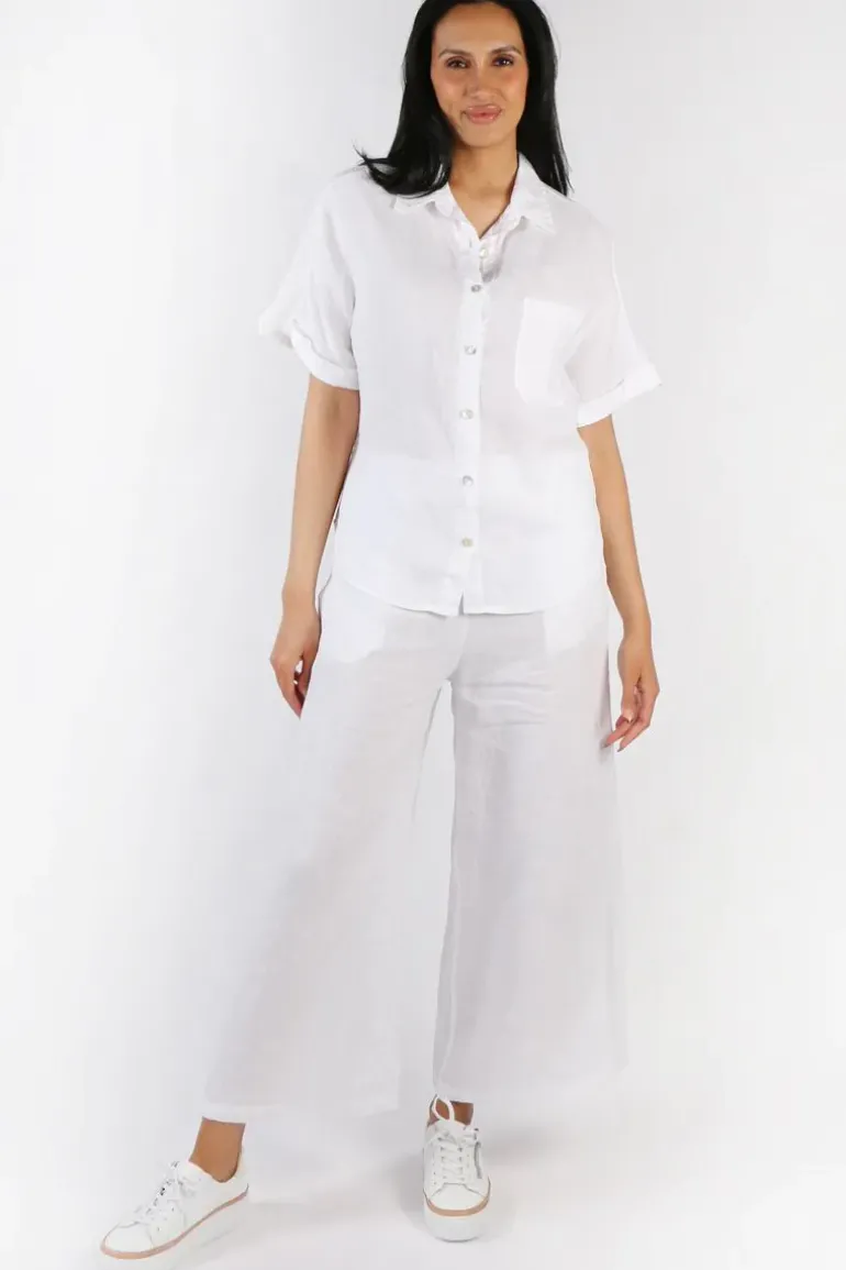 Blueberry Short Sleeve Shirt In White