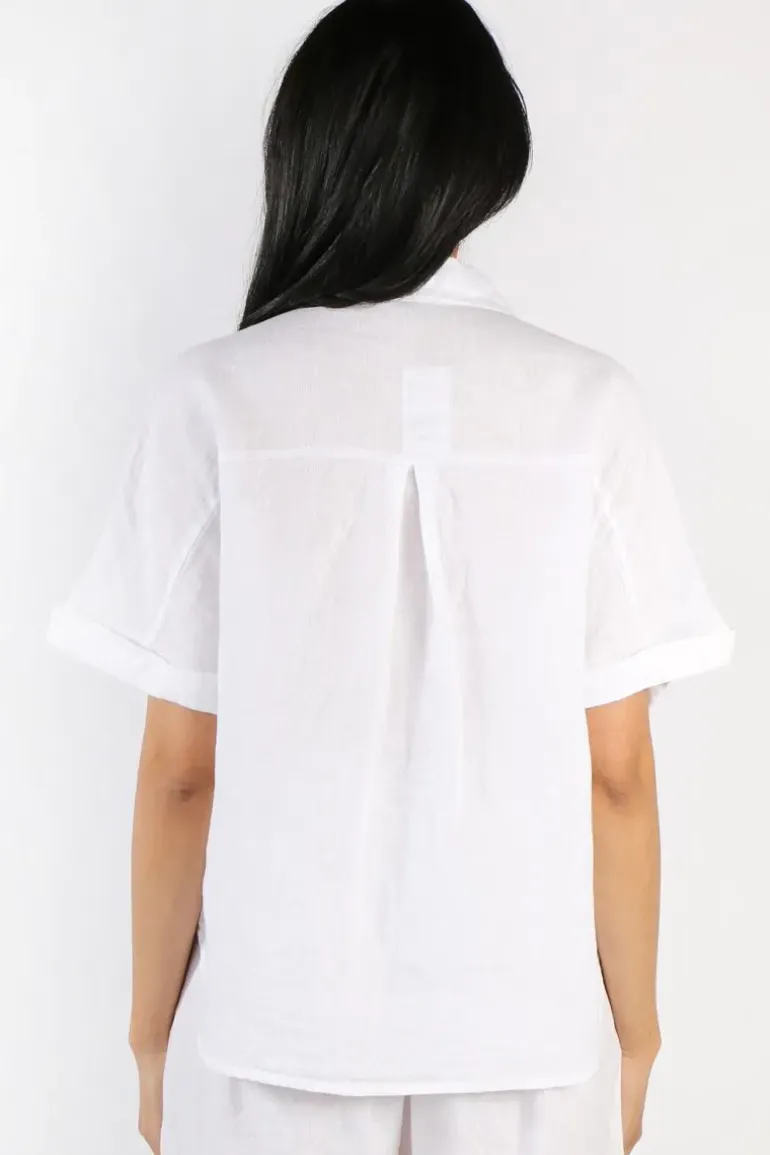 Blueberry Short Sleeve Shirt In White