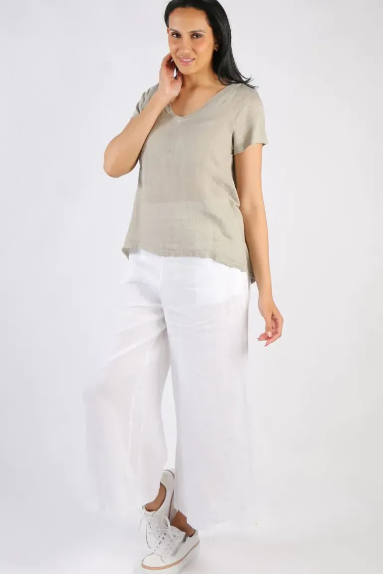 Blueberry Tee Top In Beige