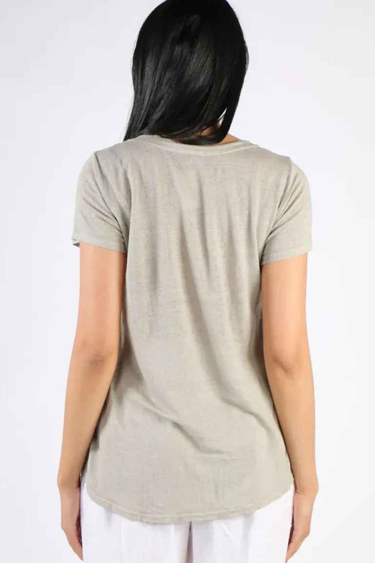 Blueberry Tee Top In Beige