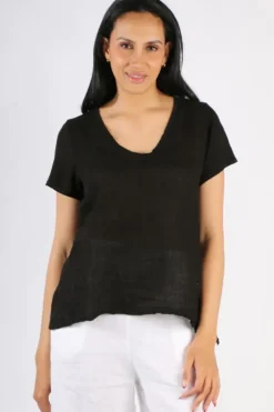 Blueberry Tee Top In Black