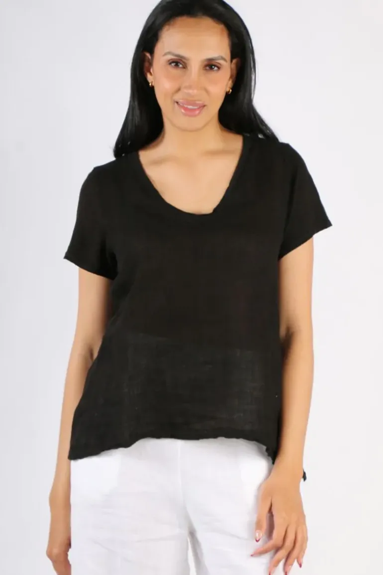 Blueberry Tee Top In Black