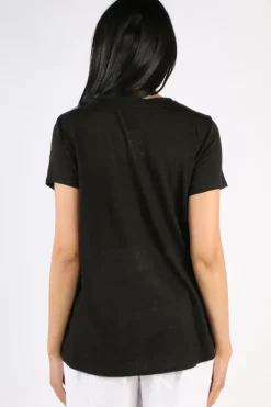 Blueberry Tee Top In Black