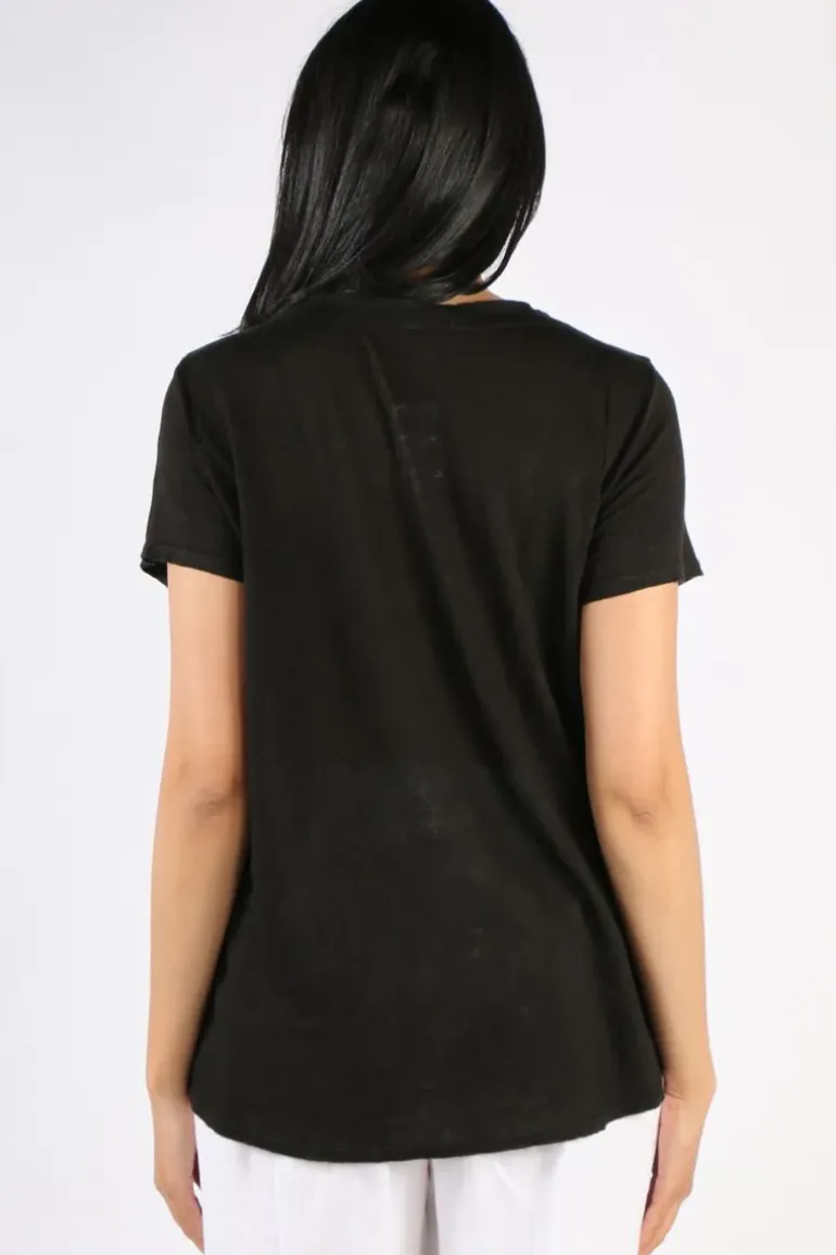 Blueberry Tee Top In Black