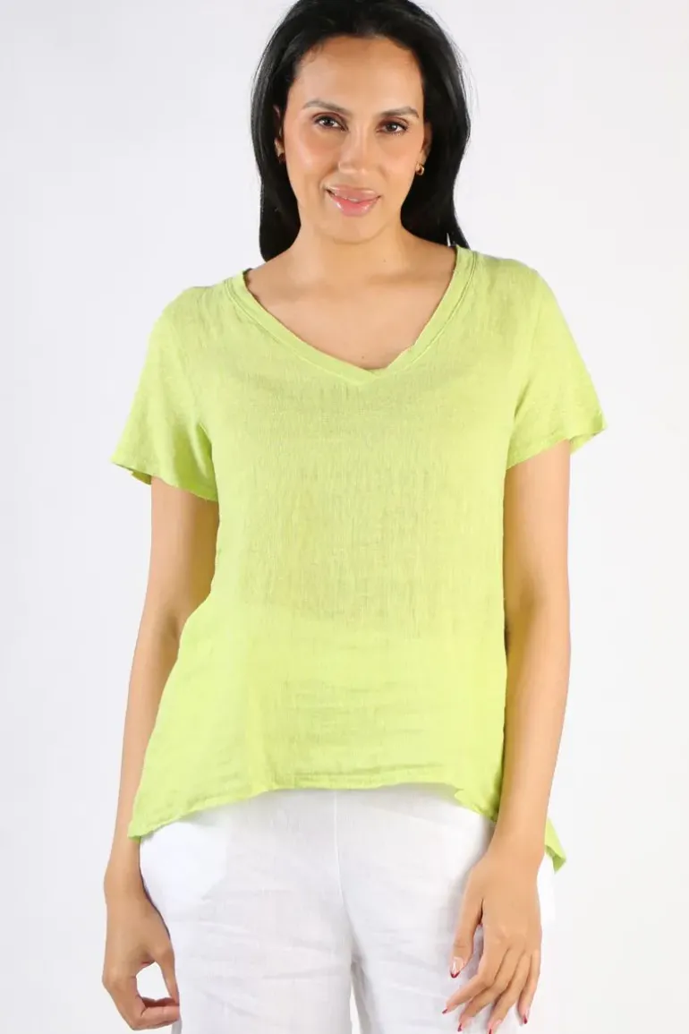 Blueberry Tee Top In Lime