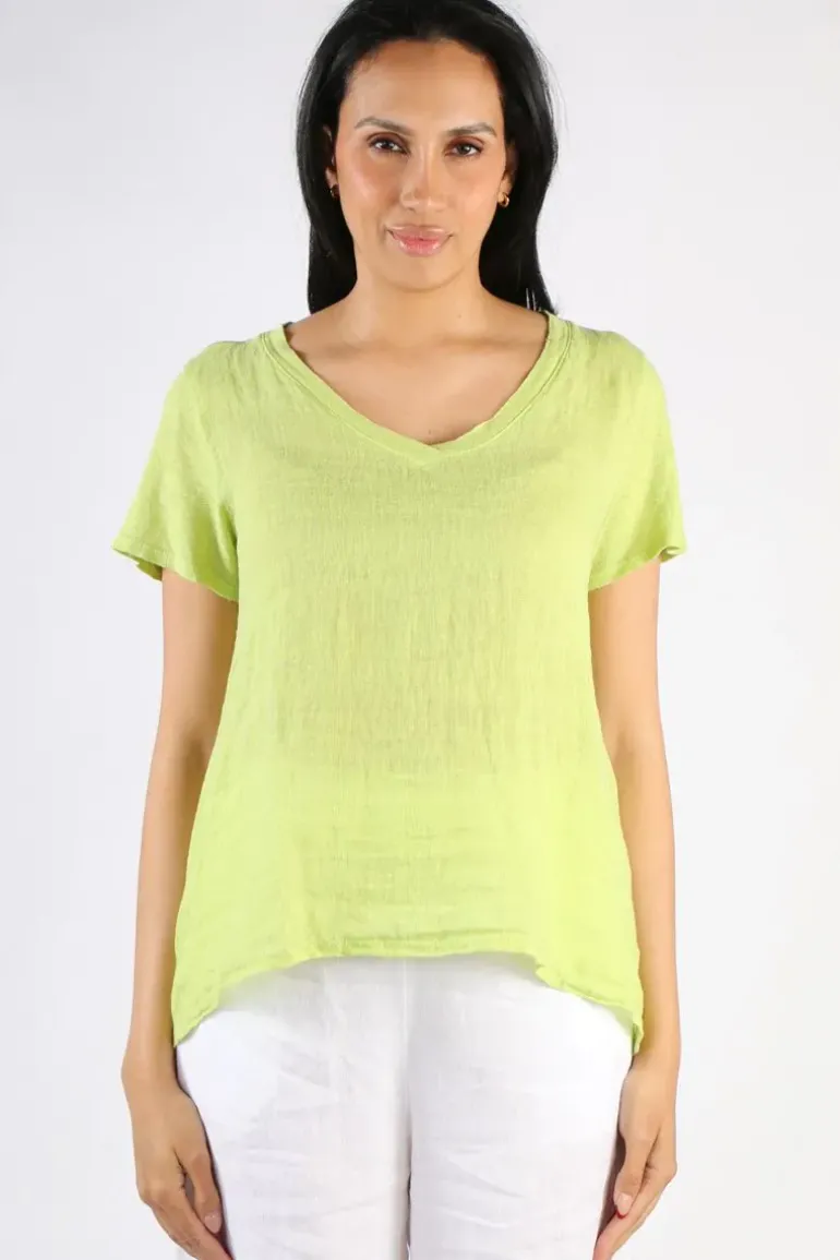 Blueberry Tee Top In Lime