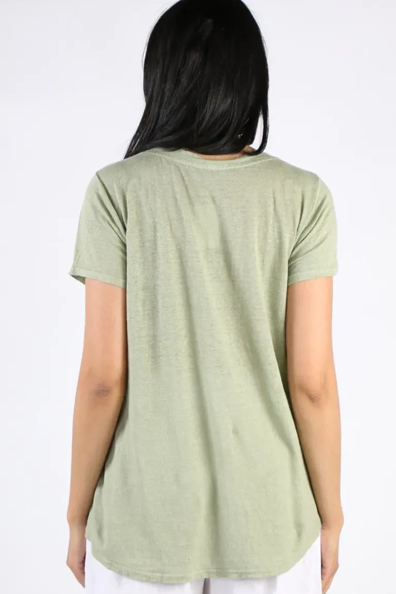 Blueberry Tee Top In Sage