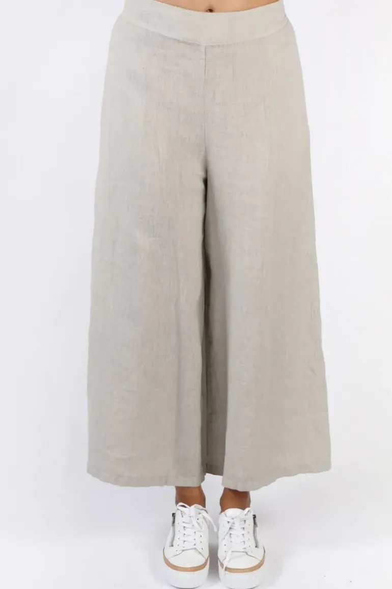 Blueberry Wide Leg Palazzo In Beige