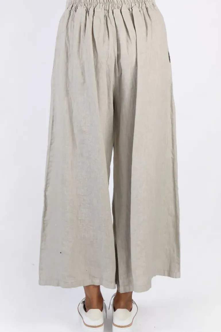 Blueberry Wide Leg Palazzo In Beige