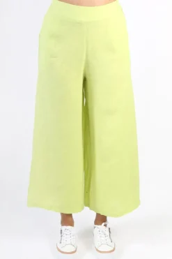 Blueberry Wide Leg Palazzo In Lime