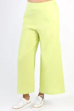Blueberry Wide Leg Palazzo In Lime