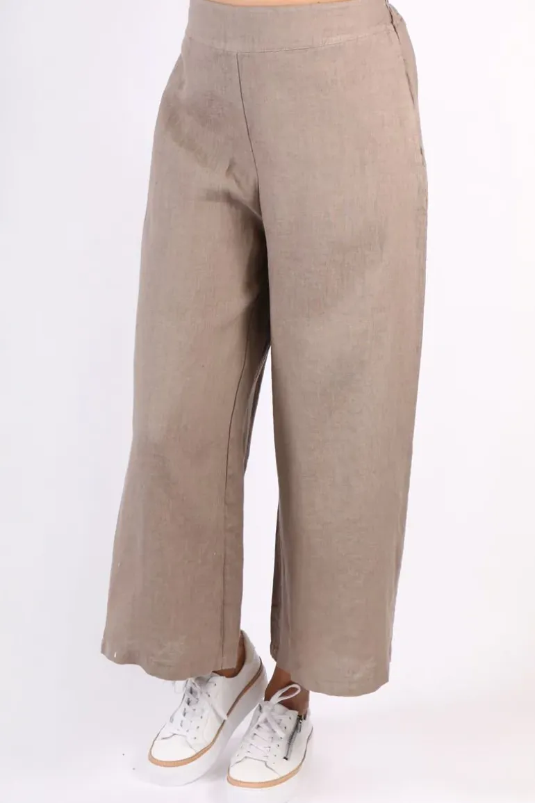 Blueberry Wide Leg Palazzo In Fango
