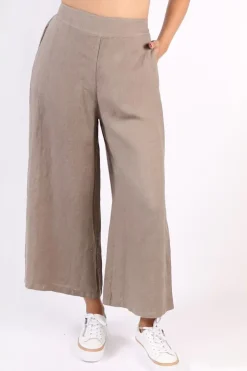 Blueberry Wide Leg Palazzo In Fango