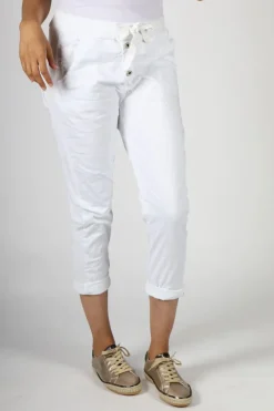 Bohemia Button Jogger In White