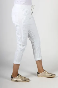 Bohemia Button Jogger In White