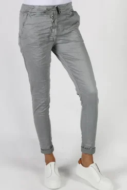 Bohemia Soft Button Jogger In Grey