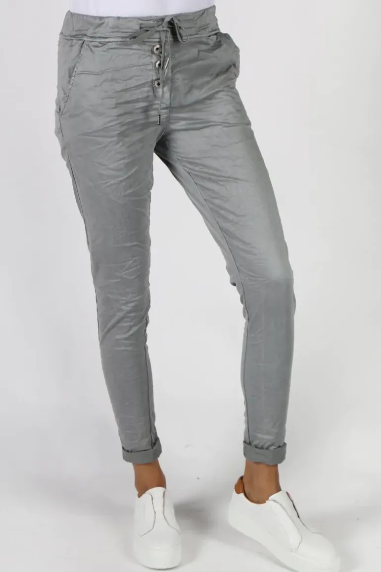 Bohemia Soft Button Jogger In Grey