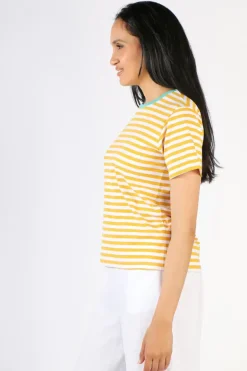 Boom Shankar Sago Top In Mustard Stripe
