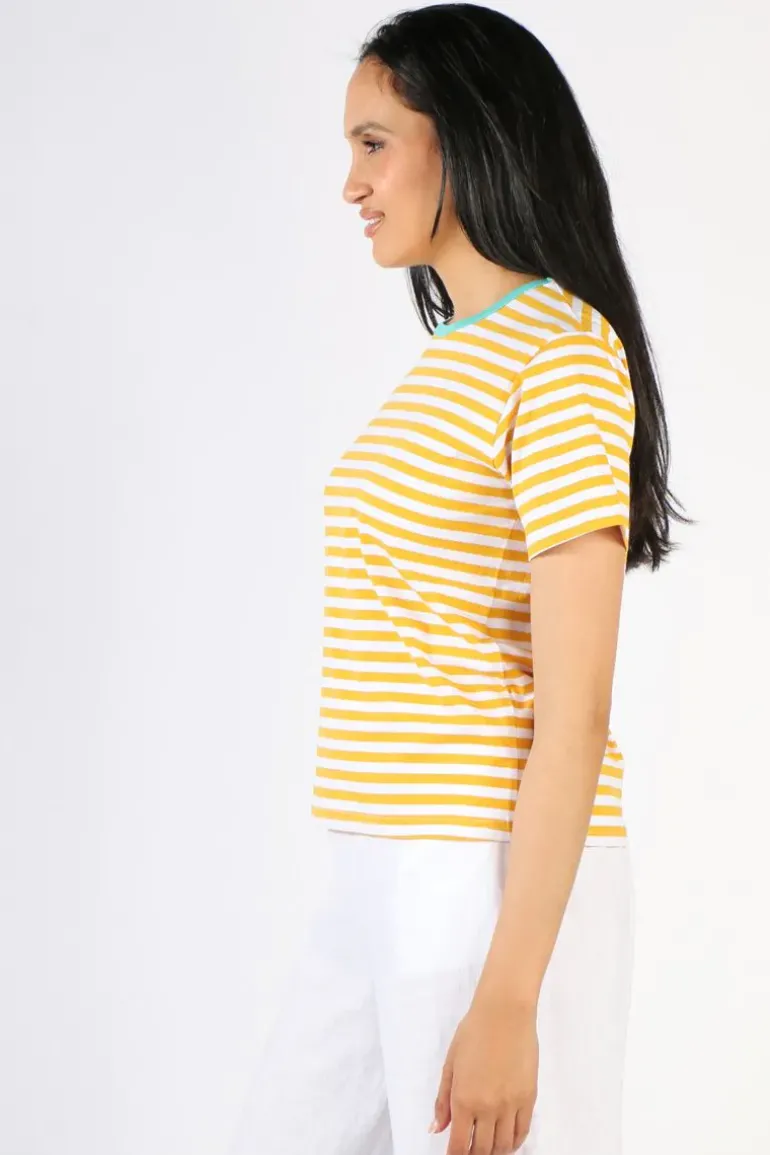Boom Shankar Sago Top In Mustard Stripe