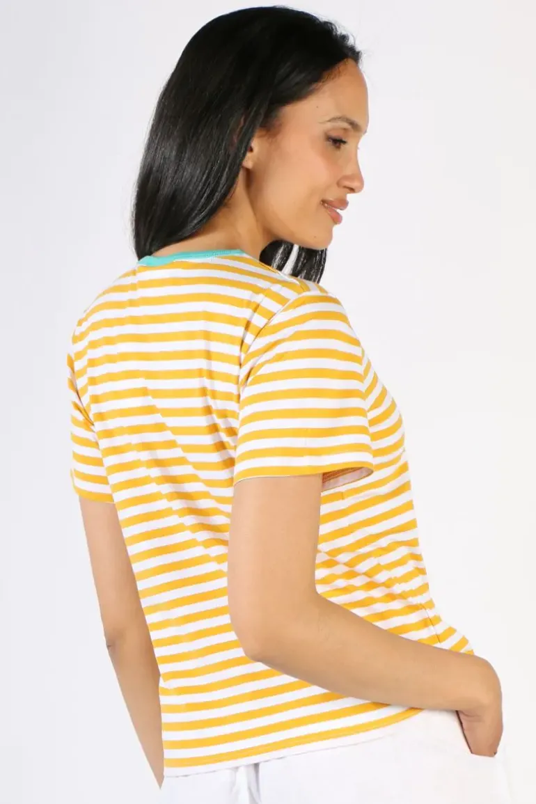 Boom Shankar Sago Top In Mustard Stripe