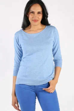 Bridge And Lord Cashmere Blend Jumper In Chambray