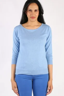Bridge And Lord Cashmere Blend Jumper In Chambray