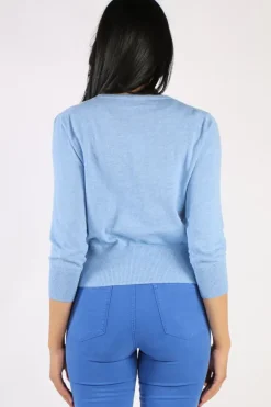 Bridge And Lord Cashmere Blend Jumper In Chambray