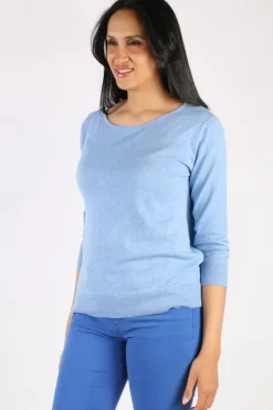 Bridge And Lord Cashmere Blend Jumper In Chambray