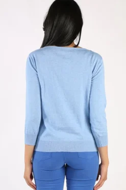 Bridge And Lord Cashmere Blend Cardi In Chambray
