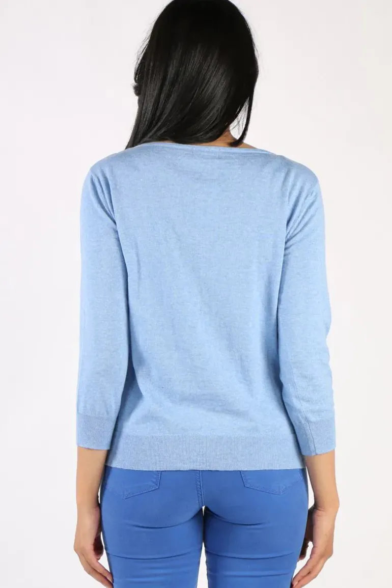 Bridge And Lord Cashmere Blend Cardi In Chambray