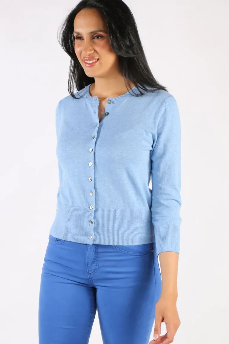 Bridge And Lord Cashmere Blend Cardi In Chambray