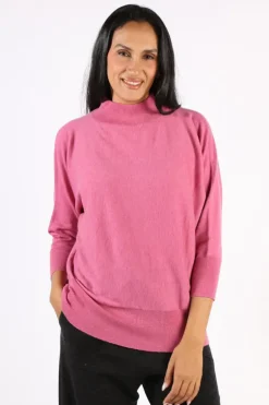 Bridge And Lord Dolman Sleeve Jumper In Rose