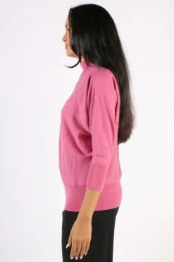 Bridge And Lord Dolman Sleeve Jumper In Rose