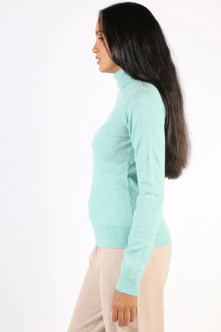 Bridge And Lord Essential Polo Neck Rosie Jumper In Seafoam