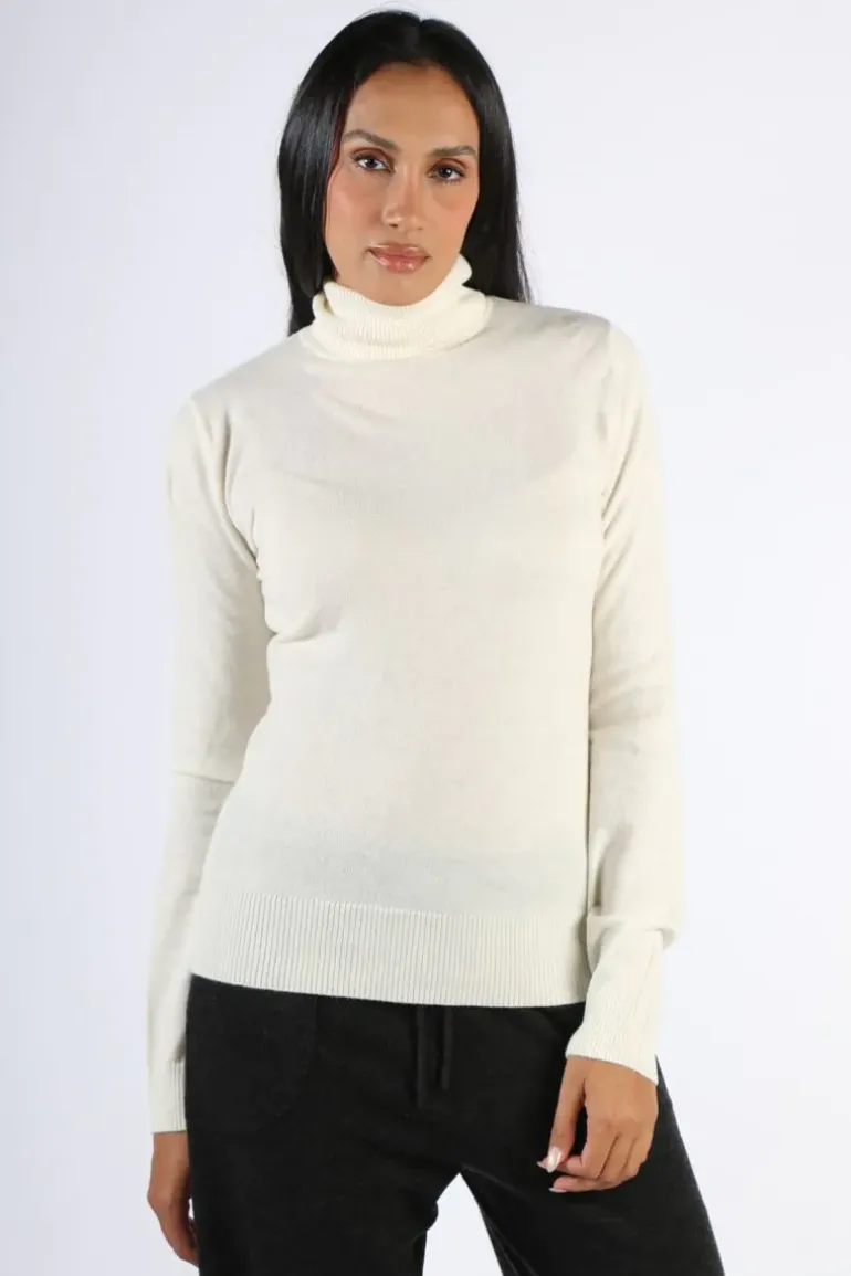 Bridge And Lord Essential Polo Neck Rosie Jumper In Ivory