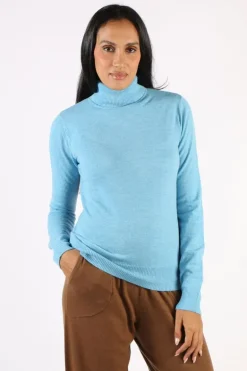 Bridge And Lord Essential Polo Neck Rosie Jumper In Blue