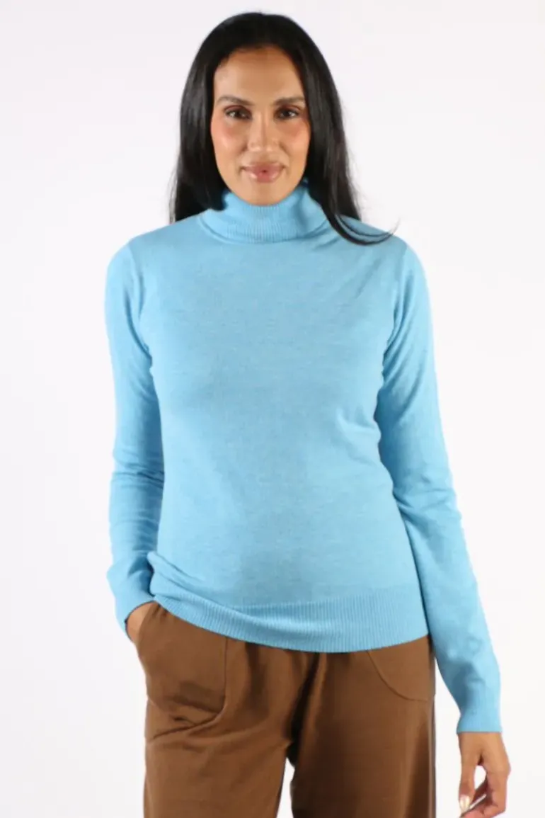 Bridge And Lord Essential Polo Neck Rosie Jumper In Blue