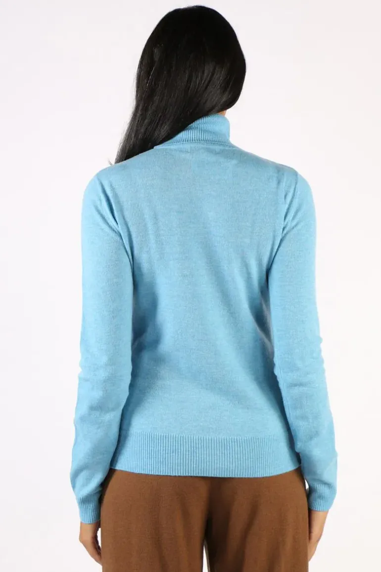Bridge And Lord Essential Polo Neck Rosie Jumper In Blue