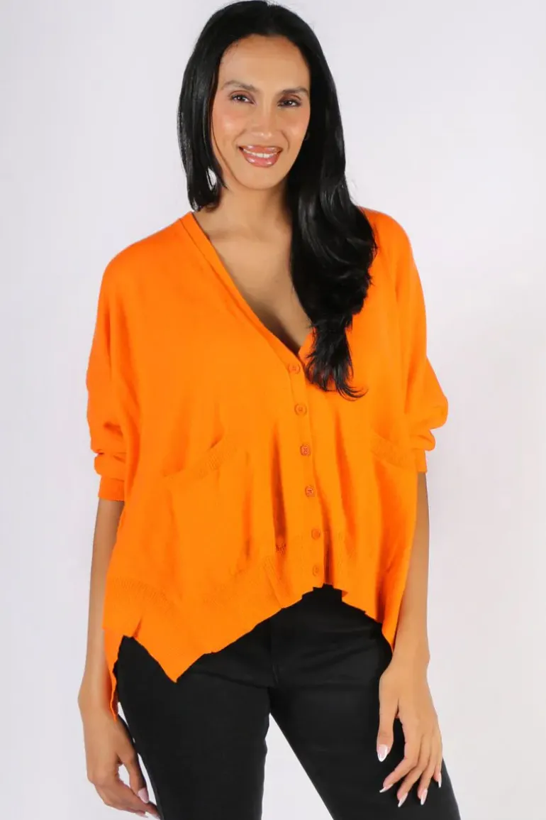 Bridge And Lord Oversized Cardigan In Papaya