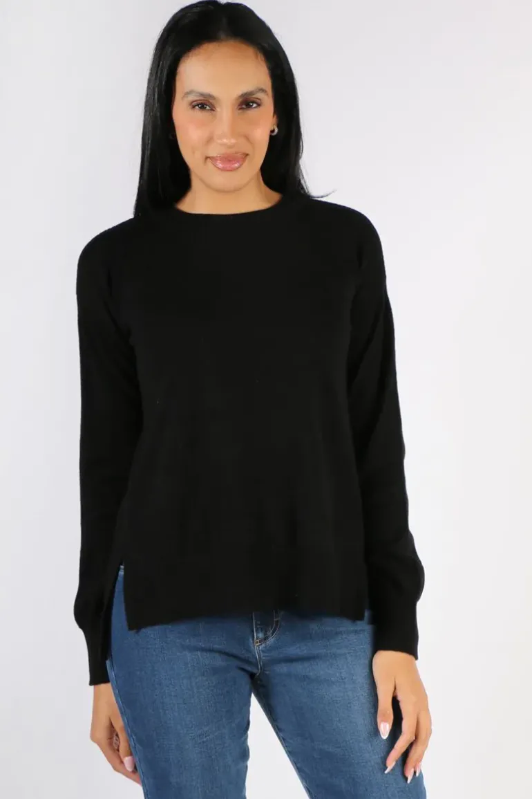 Bridge And Lord Relaxed Crew Neck Jumper In Black