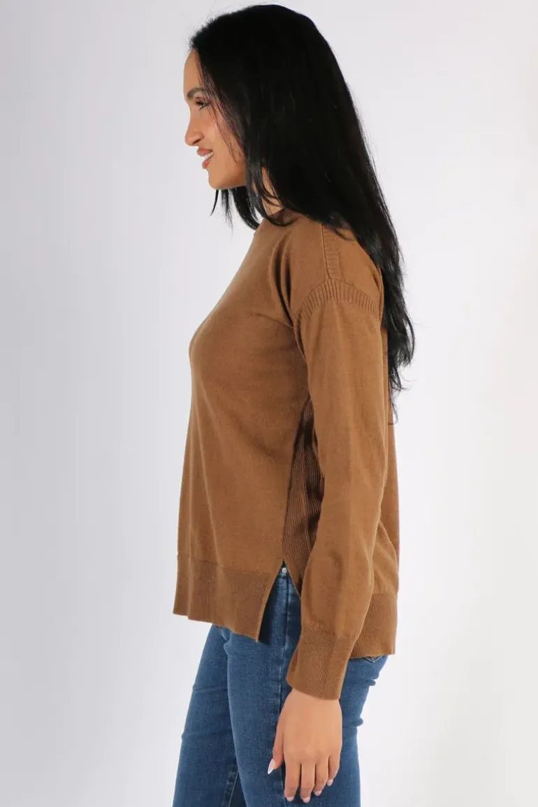 Bridge And Lord Relaxed Crew Neck Jumper In Espresso