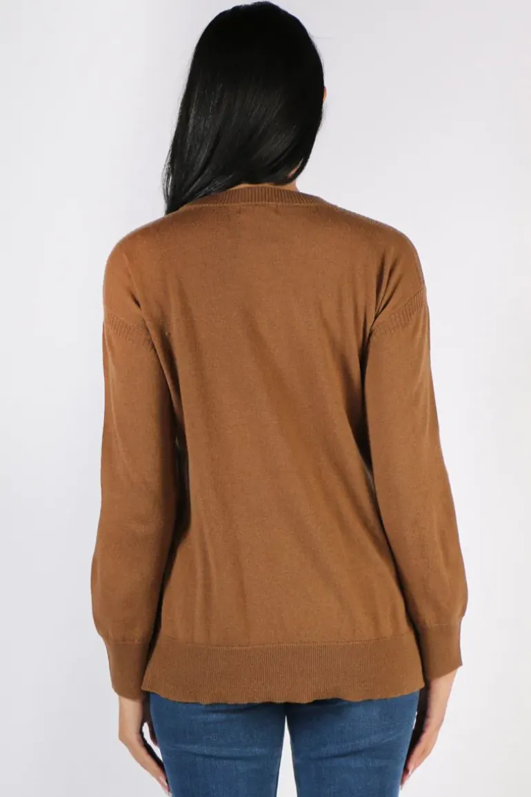 Bridge And Lord Relaxed Crew Neck Jumper In Espresso