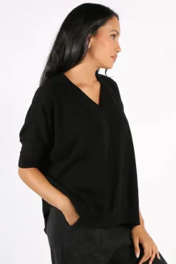Bridge And Lord Vee Poncho Pullover In Black