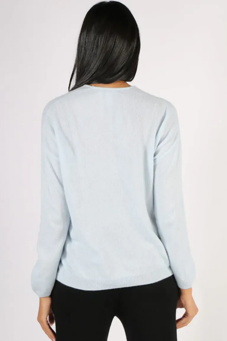 C & Co Boyfriend Jumper In Pale Blue