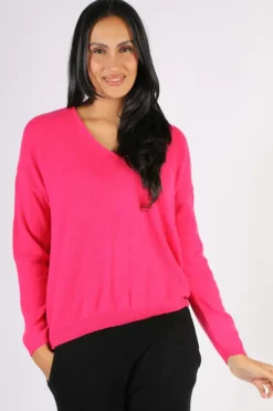 C & Co Boyfriend Jumper In Hot Pink