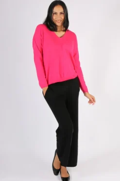 C & Co Boyfriend Jumper In Hot Pink