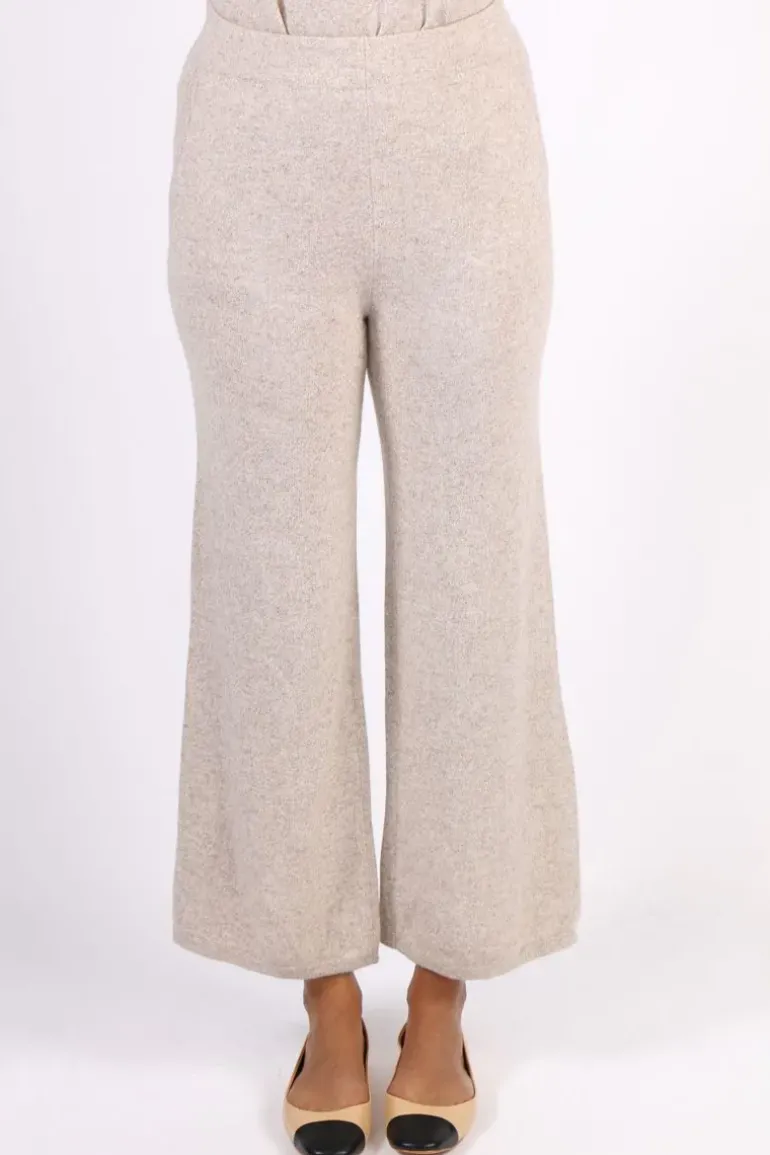 C & Co Classic Palazzo Pant In Oatmeal